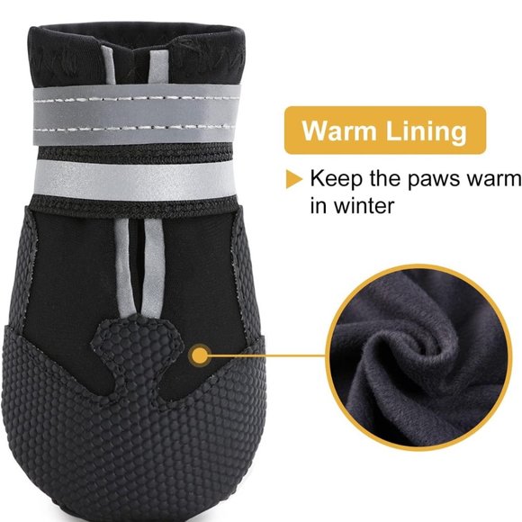 Dimicoo Winter Snow Dog Boots Neoprene Nonslip Rubber Sole Dog Shoes for small - Picture 5 of 8